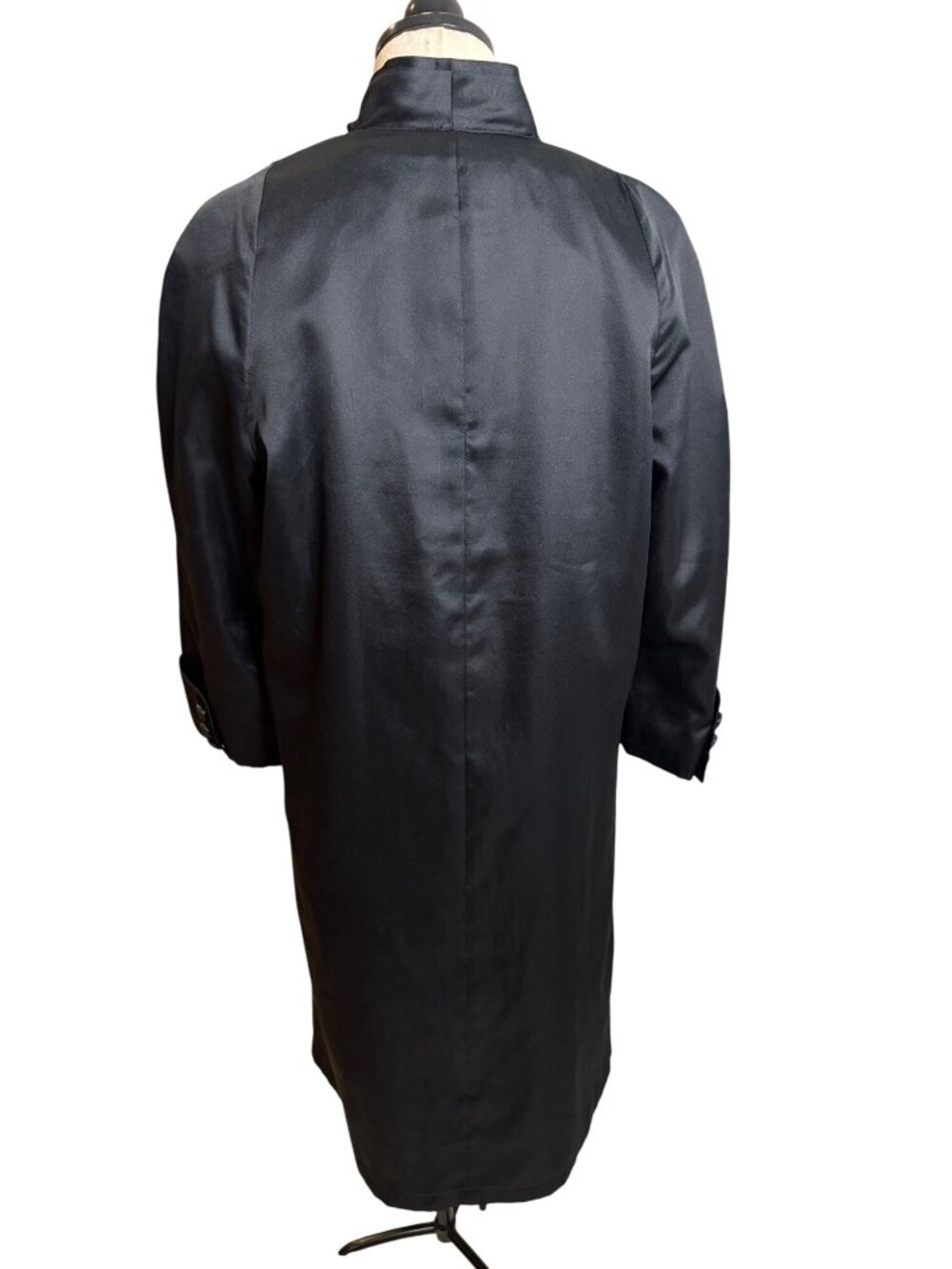 Count Romi All Weather Traveler Evening Coat Size 2 Black Button Front Vintage - Picture 3 of 13